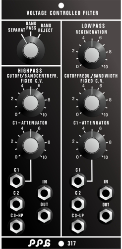 PPG 300 Series Modular System 317 Voltage Controlled Filter Module